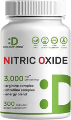 Nitric Oxide Supplement 3, 300 Capsules | 12-in-1 Complex by DEAL+SUPPLEMENT