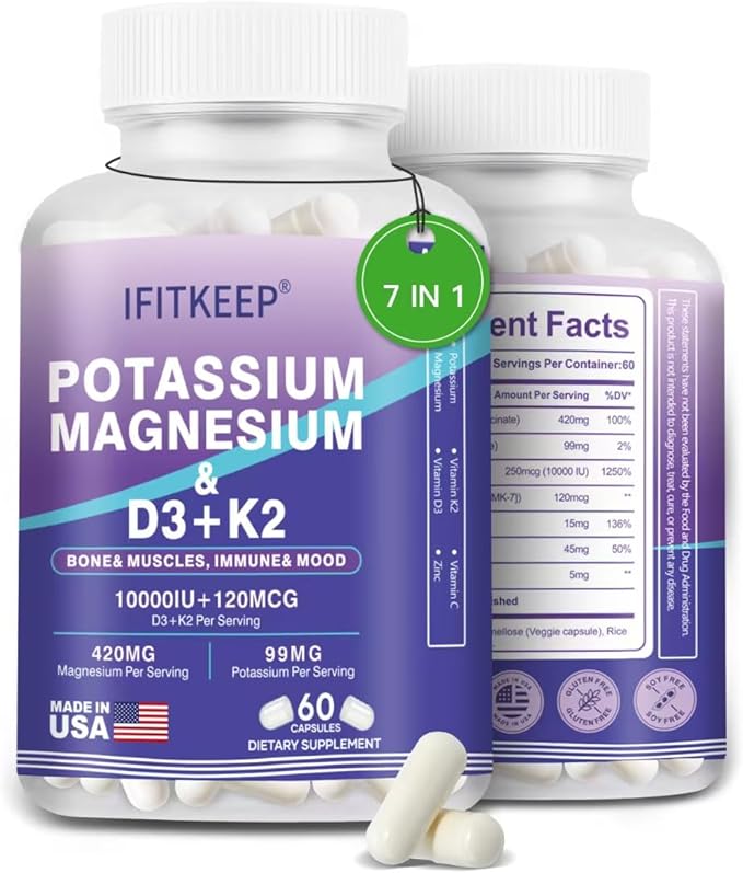 Magnesium Potassium D3 K2 10000IU Supplement by Unknown