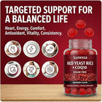 Red Yeast Rice and Coq10, 2400mg of Red Yeast Rice and 200mg of CoQ10, Heart - Image 2