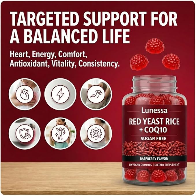 Red Yeast Rice and Coq10, 2400mg of Red Yeast Rice and 200mg of CoQ10, Heart - Image 2