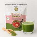Ancient Roots Strawberry Matcha Powder 3.5 oz Japanese Green Tea Blend by AncientRoots