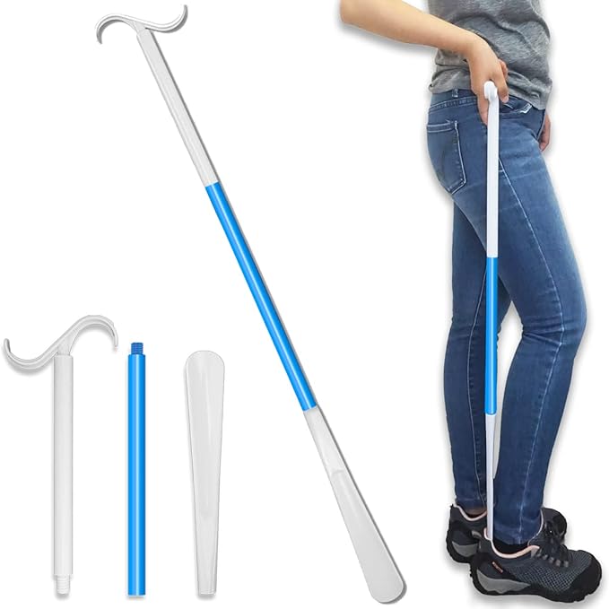 35.5 Inch Long Handled Shoe Horn, Dressing Stick, Sock Remover Aid Helper by Phantawell