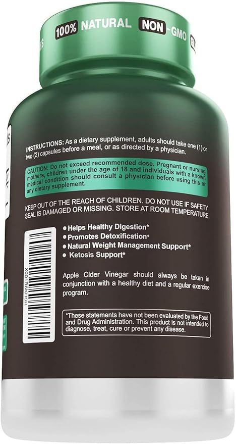 Herbtonics Raw Apple Cider Vinegar Capsules 1500mg - Image 3