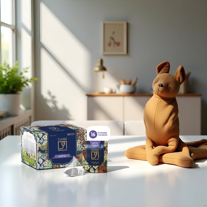 Dabri Chamomile Green Tea Bags | 16 Pyramid Bags | Calming Herbal Wellness Tea - Image 5