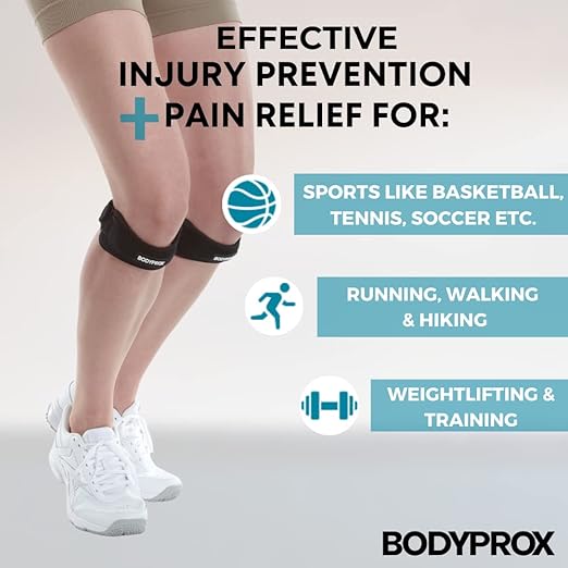 Bodyprox Patella Tendon Knee Strap 2 Pack, Knee Pain Relief Support Brace Hiking - Image 4