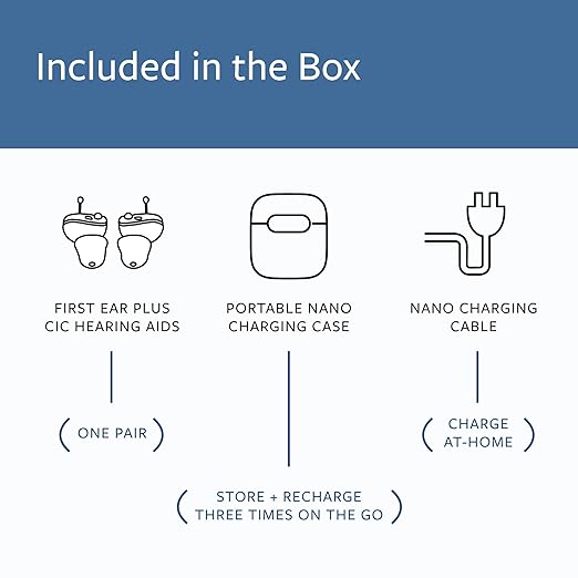 NANO HEARING AIDS First Ear Plus CIC, Portable Charging Case & Cable - Image 6