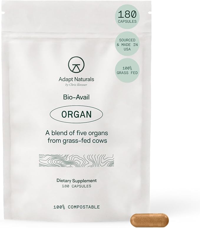 Adapt Naturals Organ Supplement, Bioavailable Grass Fed Beef Liver Capsules by ADAPTNATURALSCHRISKRESSER