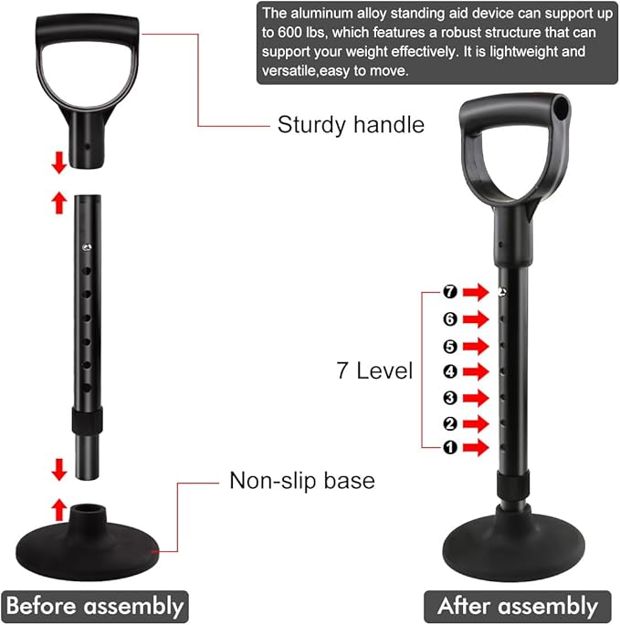 Mobility Aids Tool, Adjustable Mobile Standing Aid, Portable Aid - Image 3