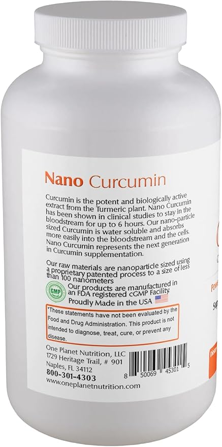 One Planet Nutrition Nano Curcumin 500 mg Veggie Capsules, Nano - Image 3