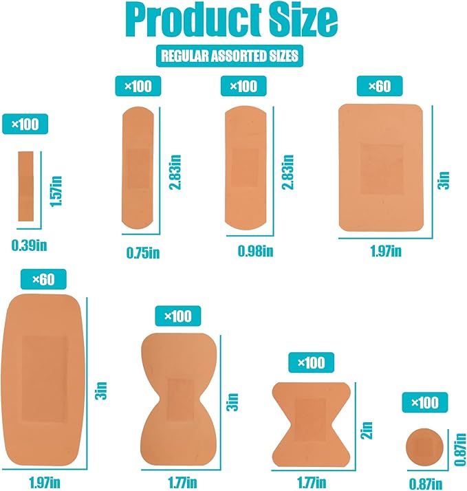 Lounsweer 720 Pcs Assorted Bandage Bulk Variety Pack Flexible Adhesive - Image 2