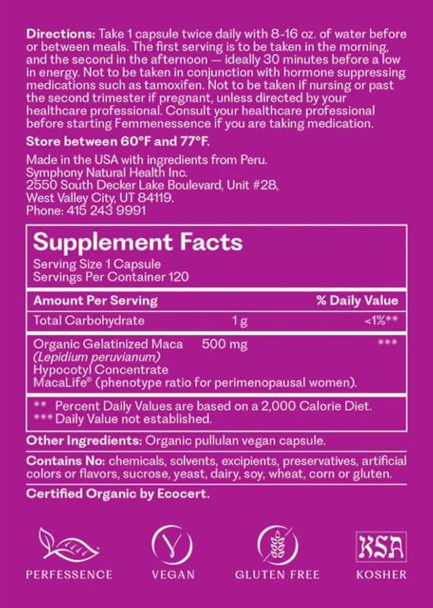 Femmenessence® MacaLife® – Clinically Proven Perimenopausal Organic Vegan - Image 4