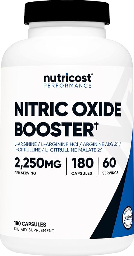 Nutricost Nitric Oxide Booster 2250mg, 180 Capsules by Nutricost