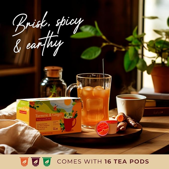 Gya Tea Co Turmeric Ginger Herbal Tea Pod- Decaf Wellness Tea - Image 2
