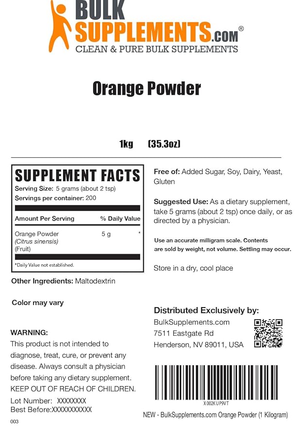 BulkSupplements.com Orange Powder - Image 2