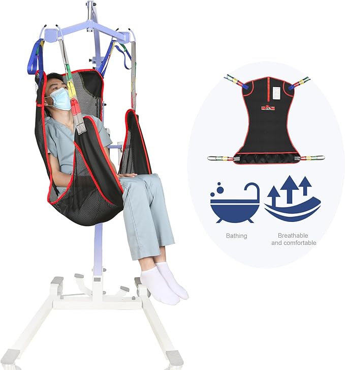 Universal Full Body Patient Lift Sling, Mesh Fabric Patient Sling Transfer and by EZAssistive