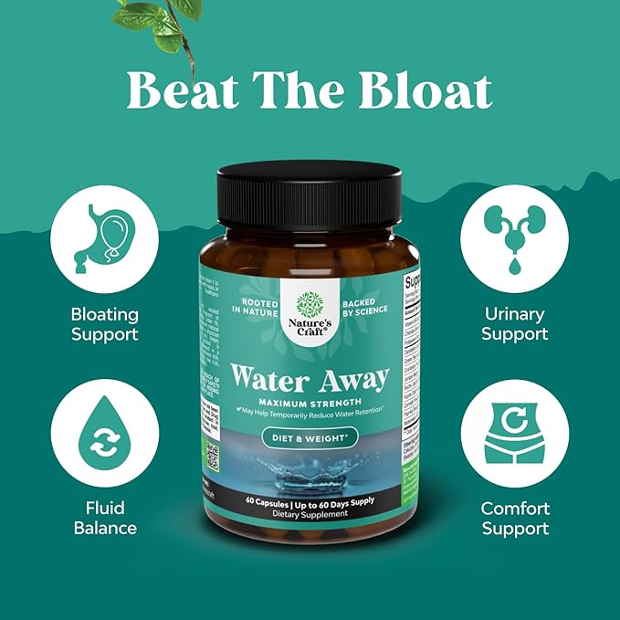 Water Away Supplement for Fast Bloating and Swelling Relief Pure Natural - Image 5