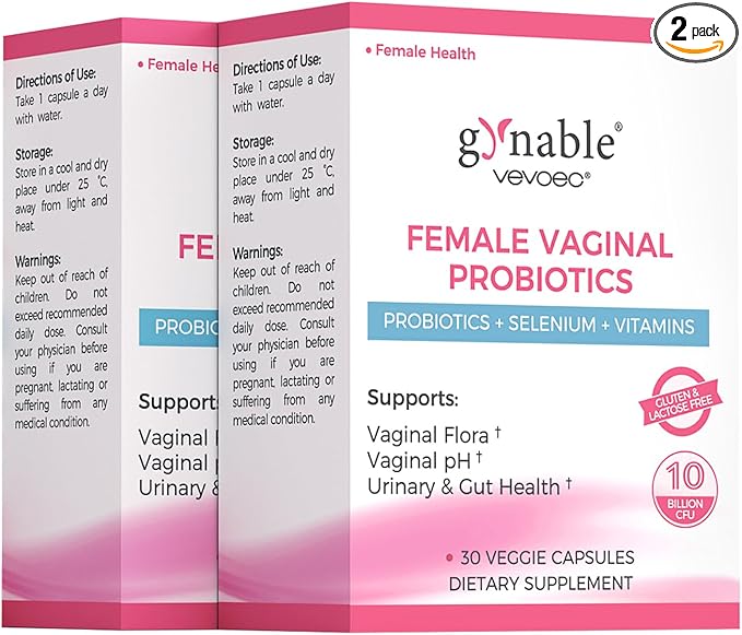 Gynable Vaginal Probiotics for Women Odor & Itch Support, Urinary | pH Balance by GynableVevoec