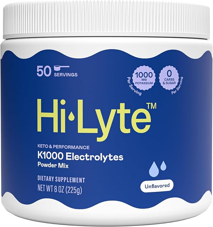 Hi-Lyte K1000 Electrolytes Powder Mix Unflavored Keto & Performance, 50 Servings by Hi-Lyte
