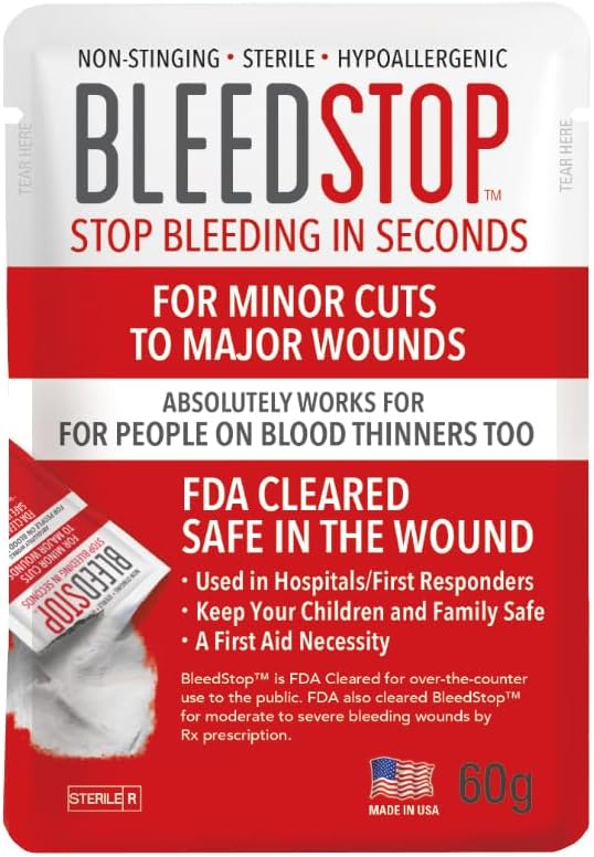 BleedStop™ First Aid Powder for Blood Clotting, Trauma Kit, Blood Thinner by BleedStop
