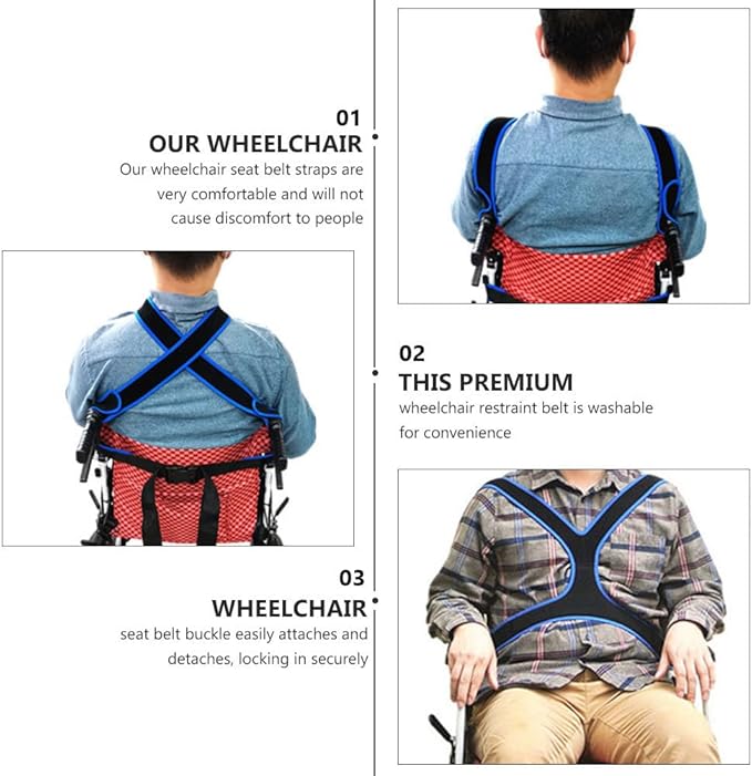Healifty Seat Adjustable Breathable Chest Cross Positioning Anti-Slip Restraint - Image 3