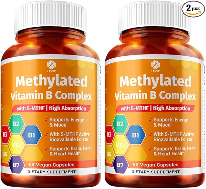 1 Body Vitamin B Complex Twin Pack – 5-MTHF Folate by 1Body