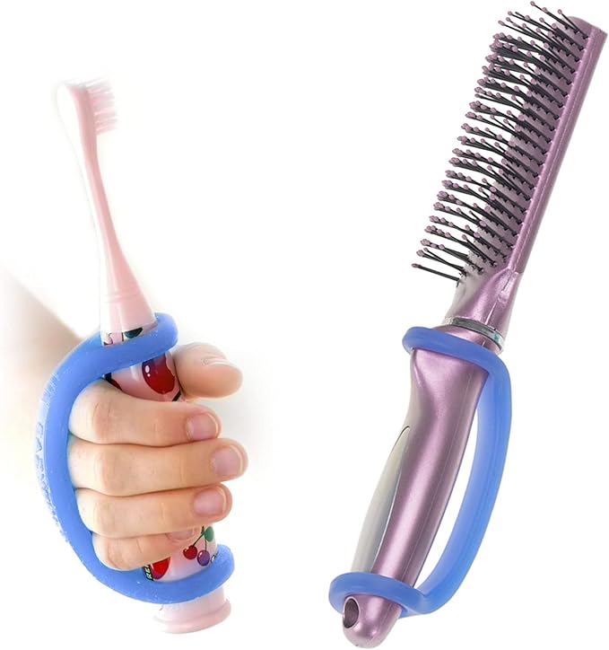 EazyHold Blue Silicone Universal Cuff, Assistive Hand Grip Holder by EazyHold