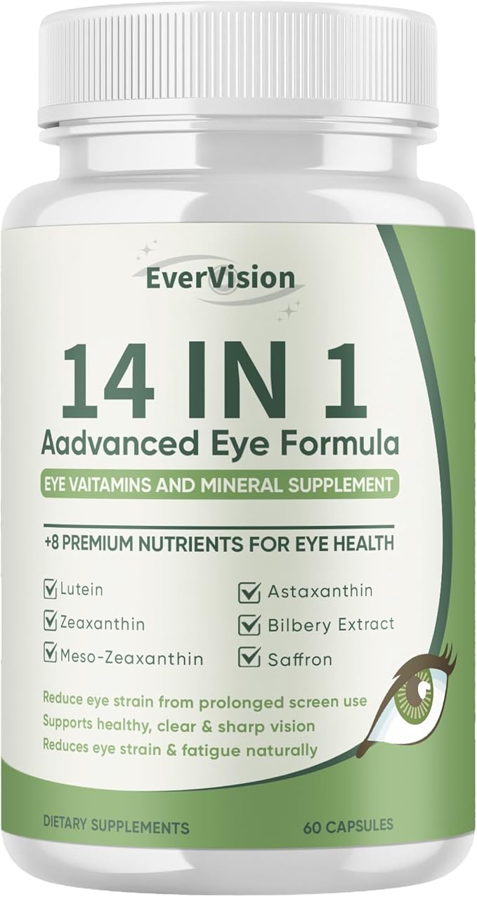 Evervision 14 in 1 Advanced Eye Formula, Eye Vitamin and Mineral Supplement by wuliao