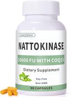 Nattokinase 10000 FU with CoQ10 100mg, Vitamin K2 Free, 90 Capsules by Unknown