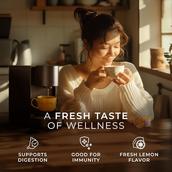 Gya Tea Co Lemon Ginger Herbal Tea Pod- Decaf Wellness Tea - Image 3