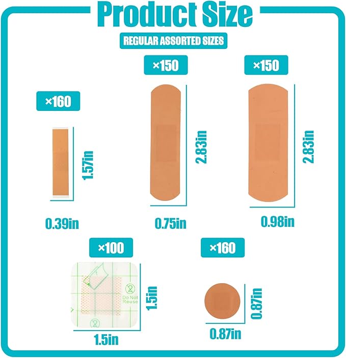 Lounsweer 720 Pcs Assorted Bandage Bulk Variety Pack Flexible Adhesive - Image 2