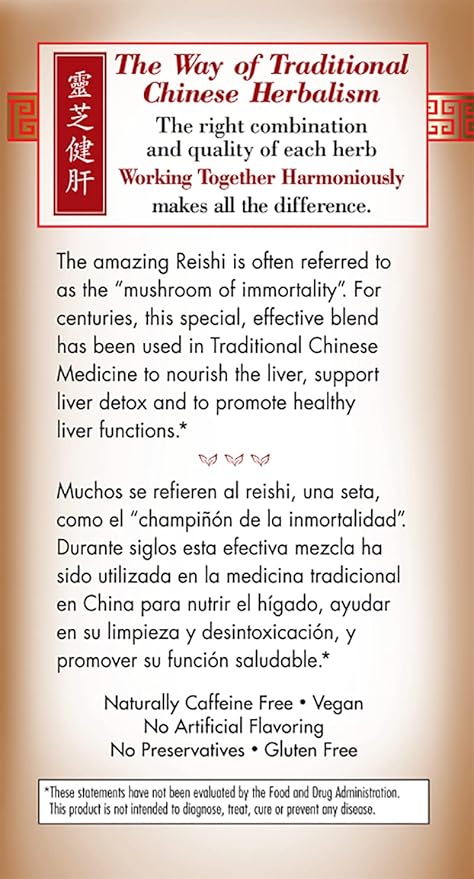Bravo Tea Reishi Liver Health Herbal Tea Caffeine Free, 20 Tea Bags - Image 8