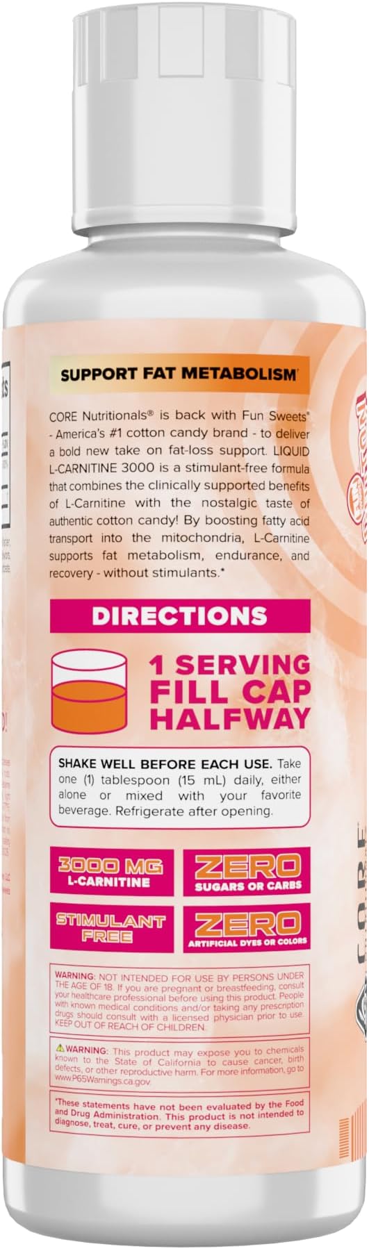 Core Nutritionals Liquid L-Carnitine Pre Workout | Support Fat Metabolism | - Image 3