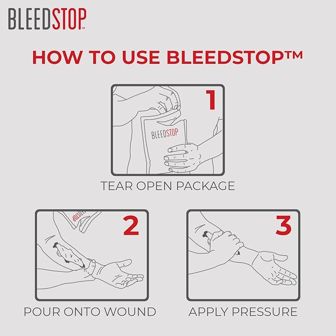 BleedStop™ First Aid Powder for Blood Clotting, Trauma Kit, Blood Thinner - Image 4