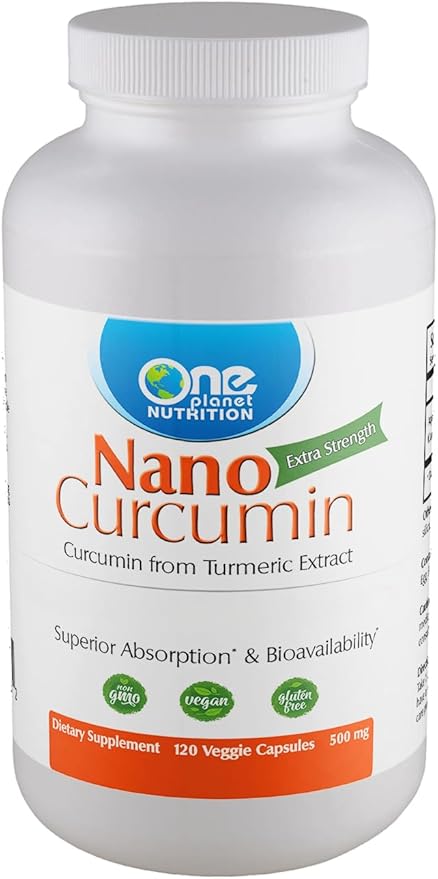 One Planet Nutrition Nano Curcumin 500 mg Veggie Capsules, Nano by OnePlanetNutrition