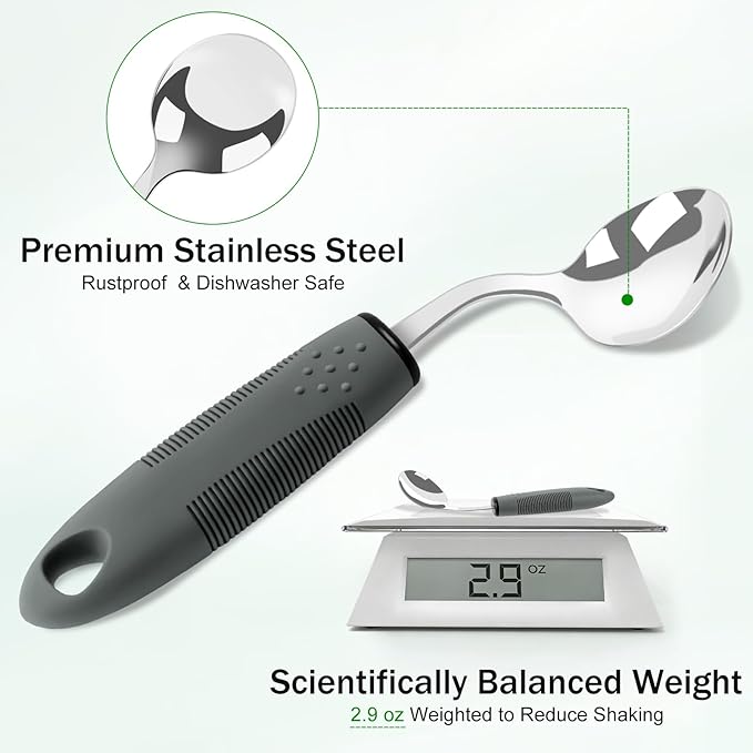 Adaptive Utensils for Elderly 4 Piece, 45°Angled Parkinsons Utensils for Elderly - Image 5