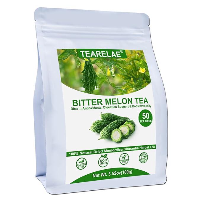 TEARELAE - Bitter Melon Tea Bags - 2g x 50 Count - 100% Pure Natural Cut & by TEARELAE