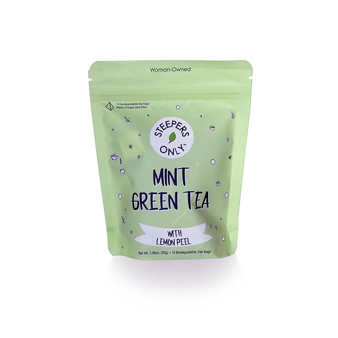 Steepers Only Mint Green Tea + Superfoods Herbal Green Tea Blend – Lemon & Mint by SteepersOnly