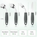 Adaptive Utensils for Elderly 4 Piece, 2.9 oz Weighted Silverware for Hand - Image 6