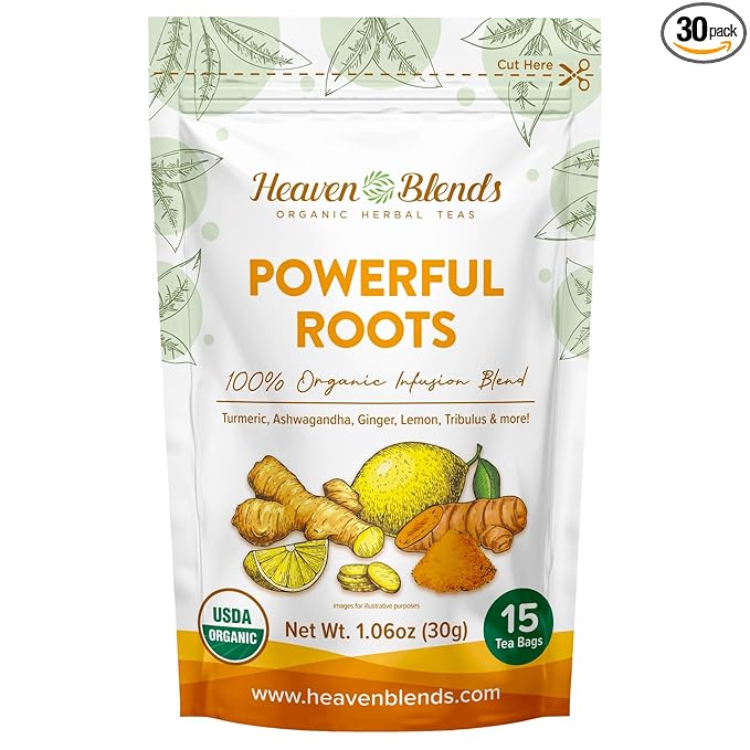 Heaven Blends Powerful Roots Organic Herbal Tea – Antioxidant Blend by HeavenBlends