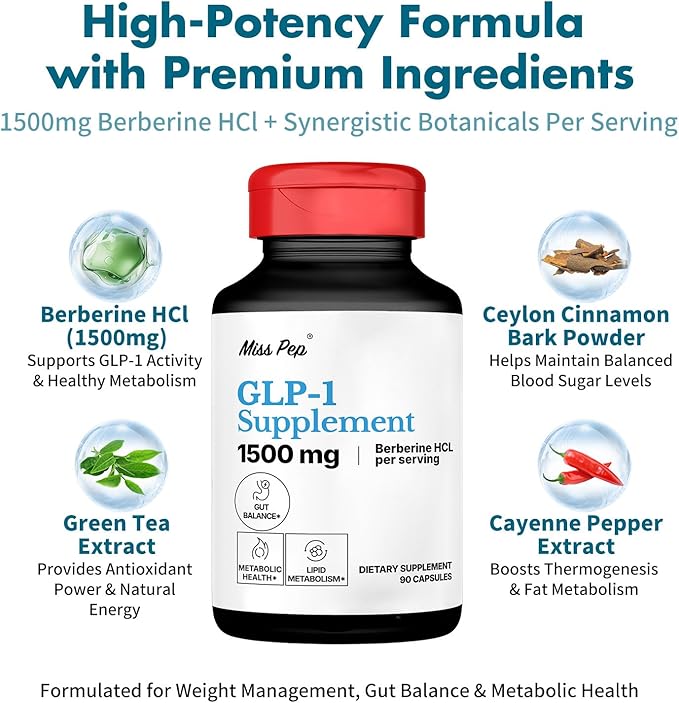 GLP-1 Supplement – High Potency Berberine HCl 1500mg - Image 3