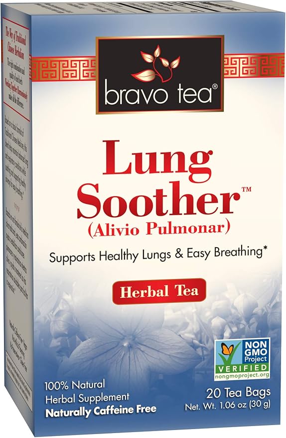 Bravo Tea Lung Soother Herbal Tea Caffeine Free, 20 Tea Bags by BravoTea