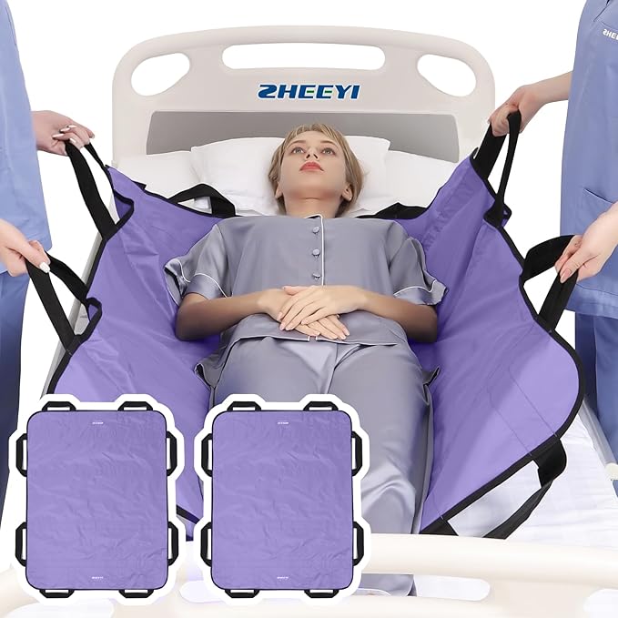 Positioning Bed Pad with Reinforced Handles 2 Pack 43" x 36" Patient Transfer by ZHEEYIHealth