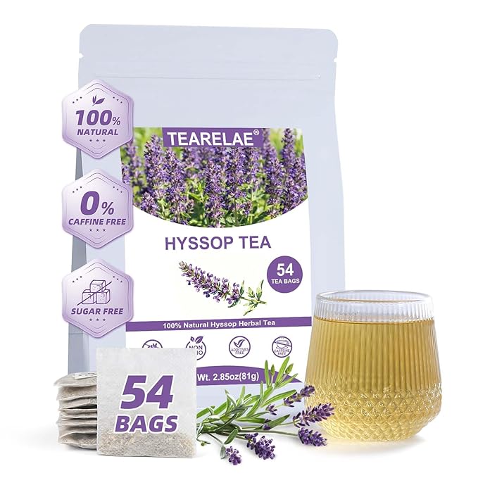TEARELAE - Hyssop Tea - 54 Count Herbal Tea Bags - Caffeine Free, Soothing & by TEARELAE