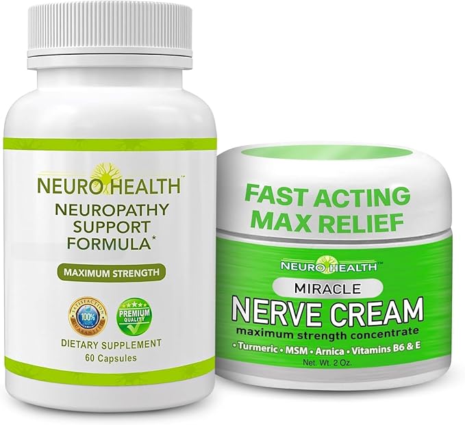Nerve Support Formulawith B Vitamins & Alpha Lipoic Acid & Miracle Nerve Cream by NeuroHealth