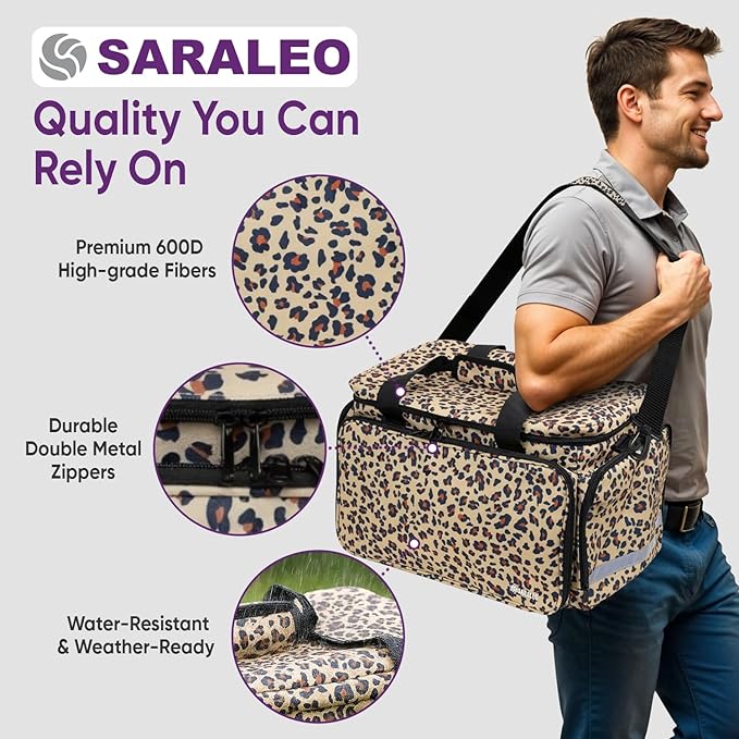 SARALEO Leopard Medical Bag Organizer Empty – Home Health Nurse Bag | Medical - Image 2
