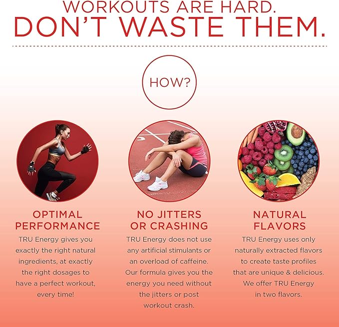 TRU Supplements Supplements Energy, Pre Workout Training Formula, Vegan Friendly - Image 2