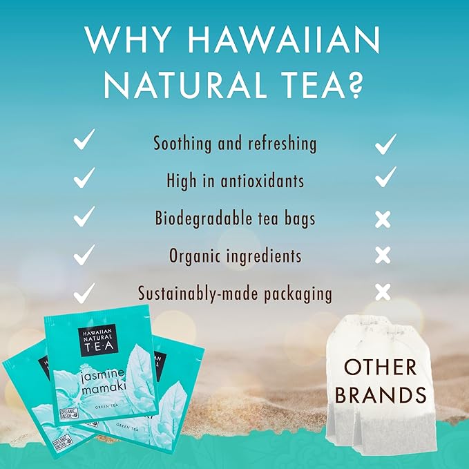 Hawaiian Natural Tea Organic Mamaki Jasmine Green Tea Blend - Image 5