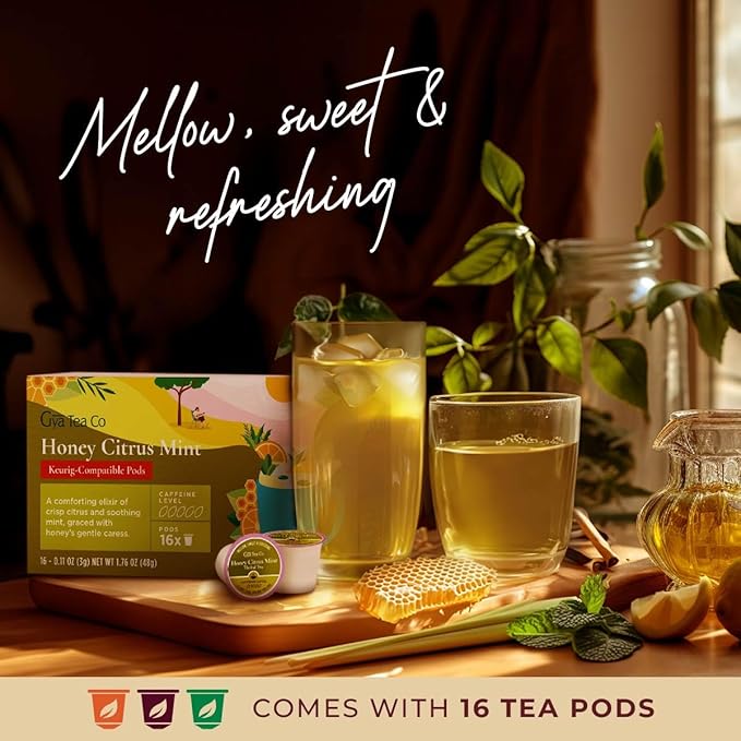Gya Tea Co Honey Citrus Mint Herbal Tea Pod- Decaf Wellness Tea - Image 2