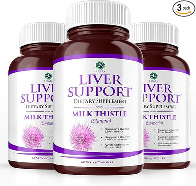 1 Body Liver Cleanse Detox & Repair – Milk Thistle Liver Support Supplement by 1Body