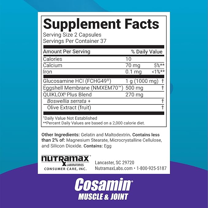 Cosamin Nutramax Muscle & Joint, Works to Decrease Cartilage Breakdown - Image 2